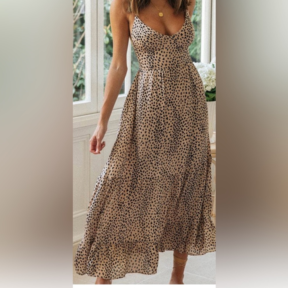 CUPSHE Cheetah Print Maxi Dress